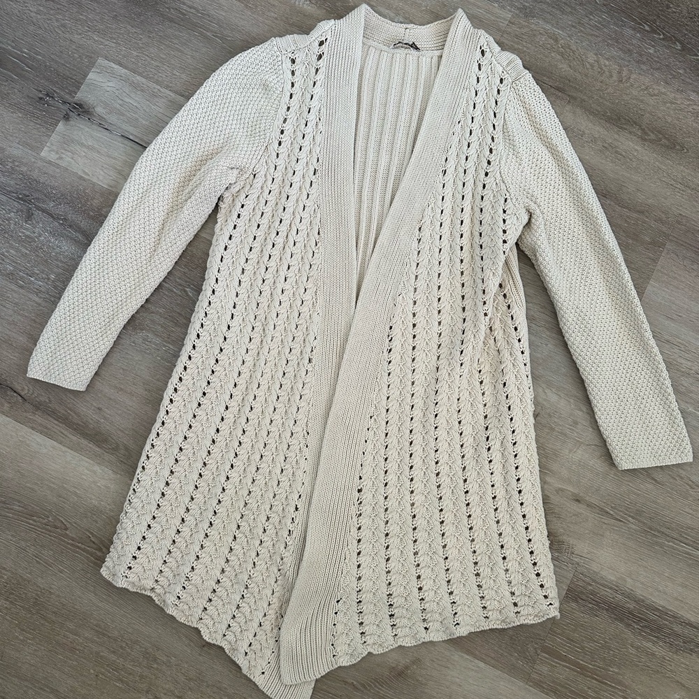 Coldwater Creek Cream Knit Cardigan